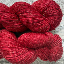 Load image into Gallery viewer, Ruby Sparkle, merino nylon sock yarn
