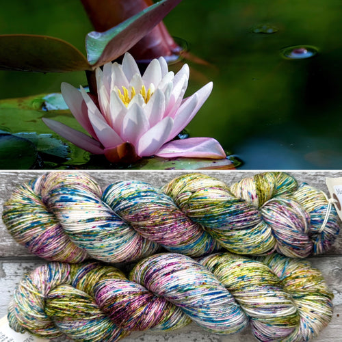 Aqueous Bloom, merino nylon sock yarn