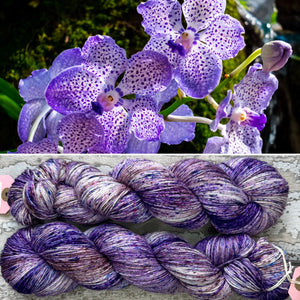 Purple Orchid, merino nylon sock yarn