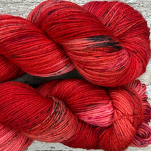 Load image into Gallery viewer, Rebellious Red Rose, merino nylon sock yarn
