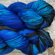 Load image into Gallery viewer, Blue Morpho Butterfly, merino nylon sock yarn