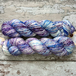 Speckled Iris, merino nylon sock yarn