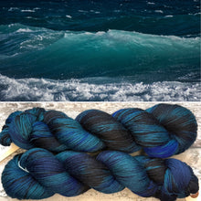 Load image into Gallery viewer, Teal Ocean, merino nylon sock yarn