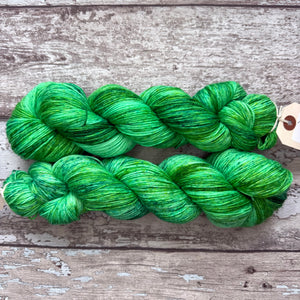 Green Chromis Fish, merino nylon sock yarn