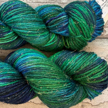 Load image into Gallery viewer, Peacock DK, merino mermaid sparkle yarn