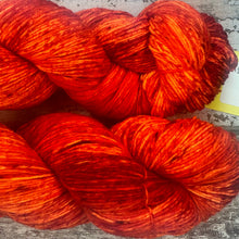 Load image into Gallery viewer, Blood Orange, merino nylon sock yarn