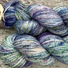 Load image into Gallery viewer, View of the Campsies DK, merino mermaid sparkle yarn