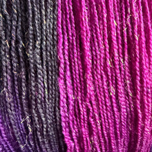 Load image into Gallery viewer, Black Tulip Mermaid Sparkle DK, merino nylon yarn