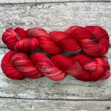 Load image into Gallery viewer, Rebellious Red Rose, merino nylon sock yarn