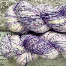 Load image into Gallery viewer, Crocuses in the Snow Mermaid Sparkle, merino nylon sock yarn