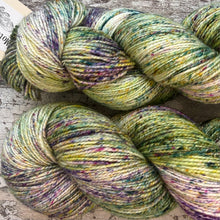 Load image into Gallery viewer, Summer Woodland, merino mermaid sparkle sock yarn