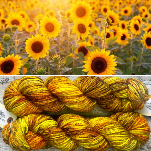 Sunflowers Aran, soft 100% merino yarn