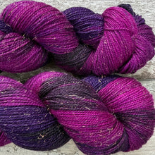 Load image into Gallery viewer, Black Tulip Mermaid Sparkle, merino nylon sock yarn