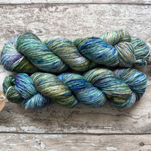 Load image into Gallery viewer, Woodland Sky Sparkle, merino nylon sock yarn