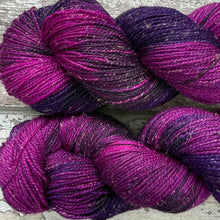 Load image into Gallery viewer, Black Tulip Mermaid Sparkle, merino nylon sock yarn