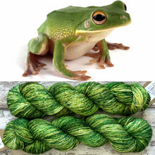 Load image into Gallery viewer, White Lipped Tree Frog DK, merino nylon yarn