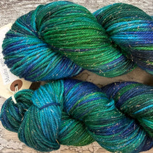 Load image into Gallery viewer, Peacock DK, merino mermaid sparkle yarn