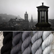 Load image into Gallery viewer, Monochrome Fade Miniskein Set, merino nylon sock yarn