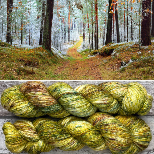 Autumn Trees, merino pima cotton 4ply yarn