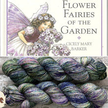 Load image into Gallery viewer, Flower Fairies, merino mermaid sparkle sock yarn