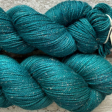 Load image into Gallery viewer, Teal Mermaid, merino sparkle sock yarn