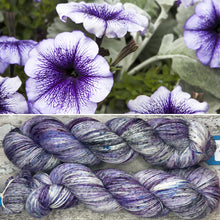 Load image into Gallery viewer, Speckled Petunia, merino nylon sock yarn