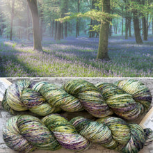 Load image into Gallery viewer, Summer Woodland, merino mermaid sparkle sock yarn