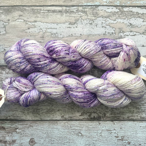 Crocuses in the Snow, merino pima cotton 4ply yarn