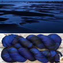 Load image into Gallery viewer, Night Ocean, merino nylon sock yarn