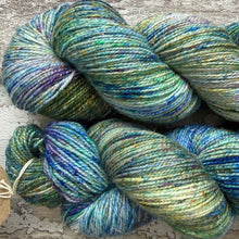 Load image into Gallery viewer, Woodland Sky Sparkle, merino nylon sock yarn