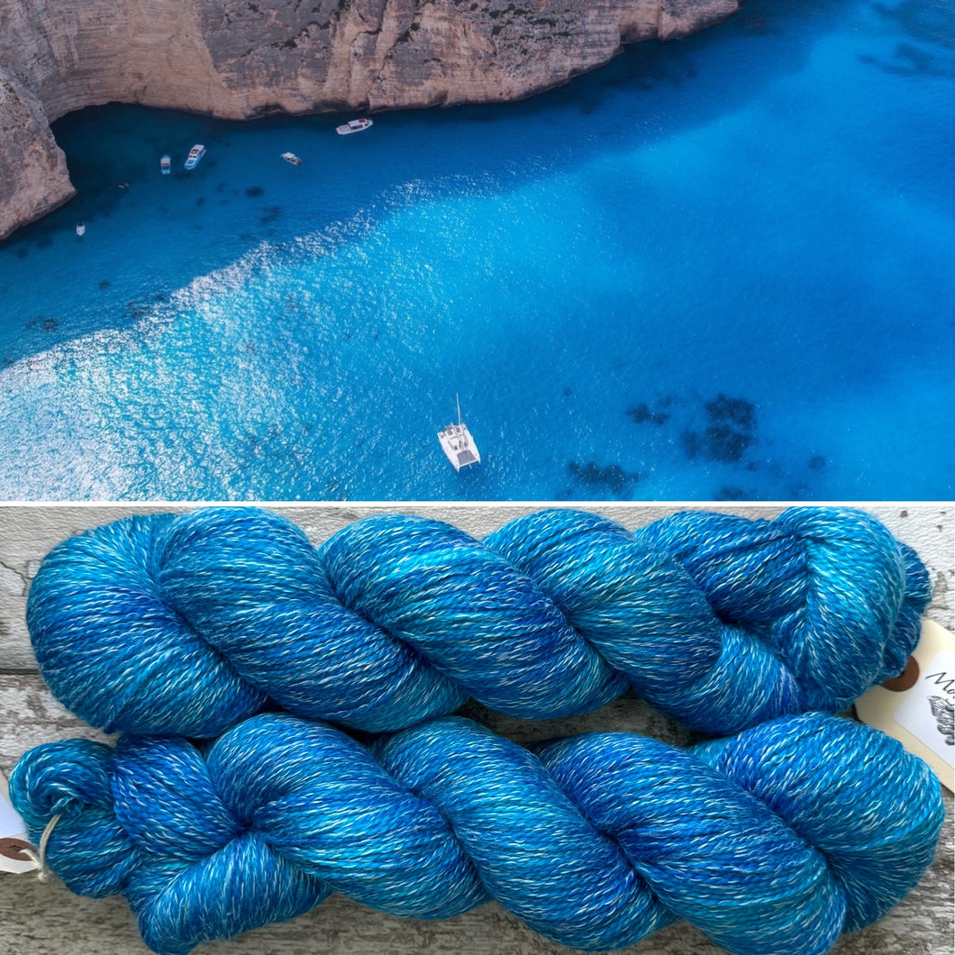 Tropical Ocean Calm, merino pima cotton 4ply yarn