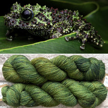 Load image into Gallery viewer, Mossy Frog Sparkle, merino nylon sock yarn