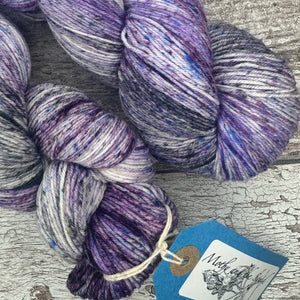 Speckled Petunia, merino nylon sock yarn