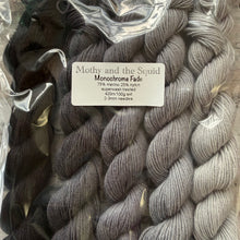 Load image into Gallery viewer, Monochrome Fade Miniskein Set, merino nylon sock yarn