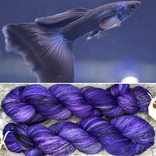 Load image into Gallery viewer, SALE Purple Guppy, merino nylon sock yarn