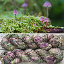 Load image into Gallery viewer, Moss and Mushrooms, merino nylon sock yarn