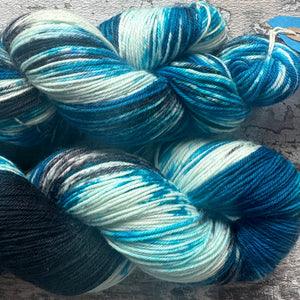 Blue Footed Booby, merino nylon sock yarn