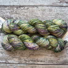 Load image into Gallery viewer, Summer Woodland, merino mermaid sparkle sock yarn
