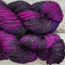 Load image into Gallery viewer, Black Tulip Mermaid Sparkle DK, merino nylon yarn