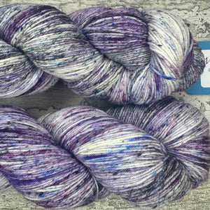 Speckled Petunia, merino nylon sock yarn