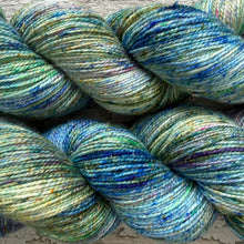 Load image into Gallery viewer, Woodland Sky Sparkle, merino nylon sock yarn