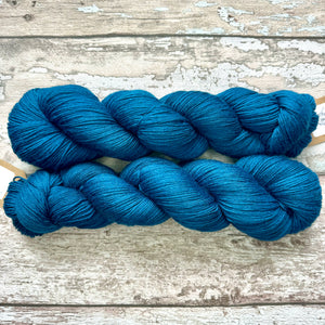 Dark Teal, merino nylon sock yarn