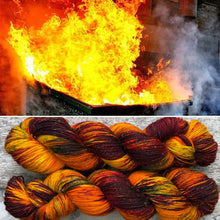 Load image into Gallery viewer, Inner Fire, merino mermaid sparkle sock yarn