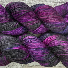 Load image into Gallery viewer, Black Tulip Sparkle, merino nylon sock yarn
