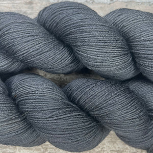 Charcoal, indie dyed merino nylon sock yarn