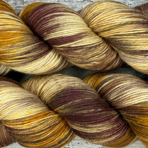 Brown Tabby Cat, merino nylon sock yarn