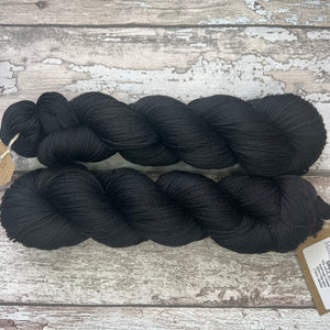 Simply Black, indie dyed merino nylon sock yarn