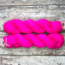 Load image into Gallery viewer, Shocking Pink Aran, superwash merino yarn