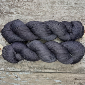 Charcoal, indie dyed merino nylon sock yarn