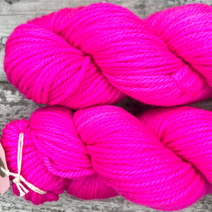 Shocking Pink Aran, superwash merino yarn